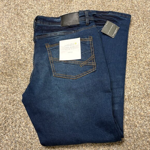 Eddie Bauer Jeans Mens 38x30 Slim Fit Flex Stretch Straight Leg Dark Wash NWT - Picture 8 of 16